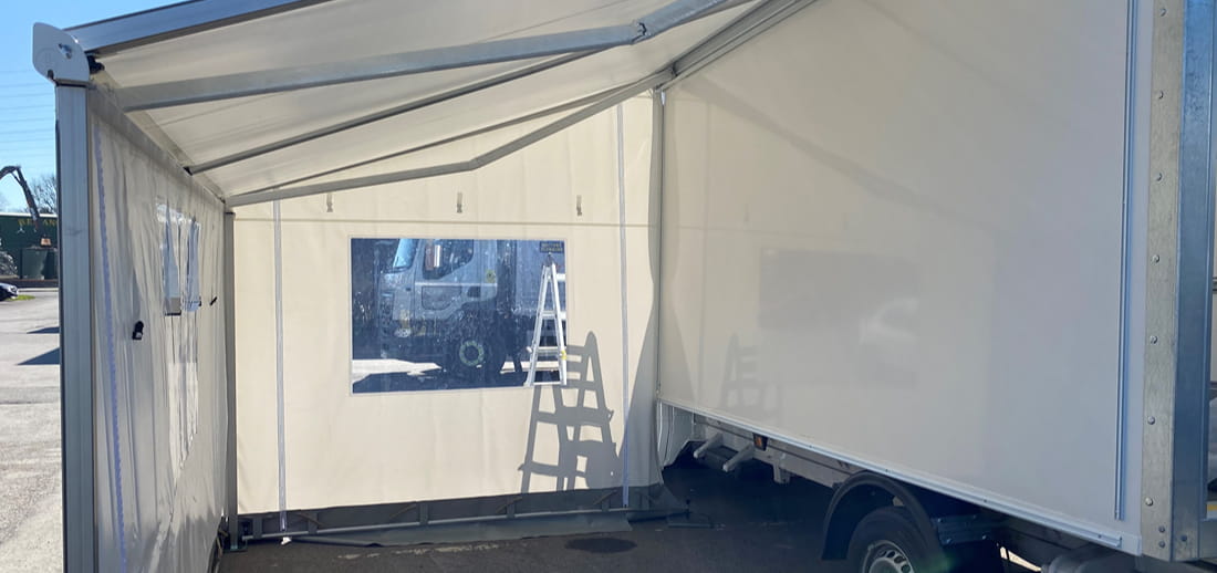 Shaded Vehicle Awning in Summer