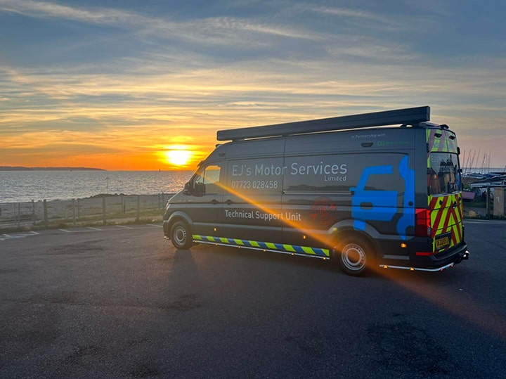 Pro 1 awning for EJ’s Motor Services