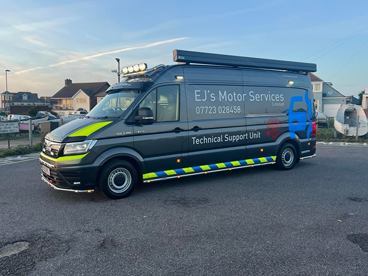 awning for EJ’s Motor Services