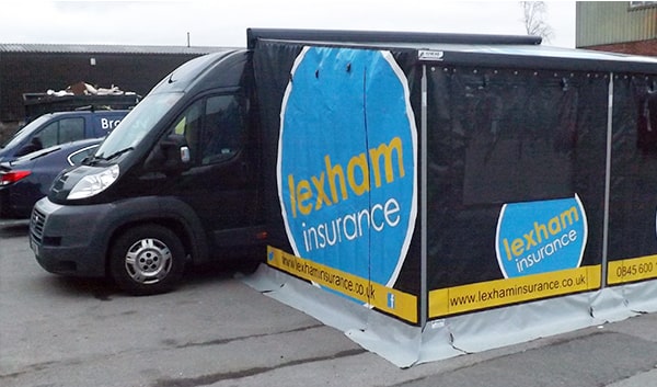 Fiat van awning with side enclosures