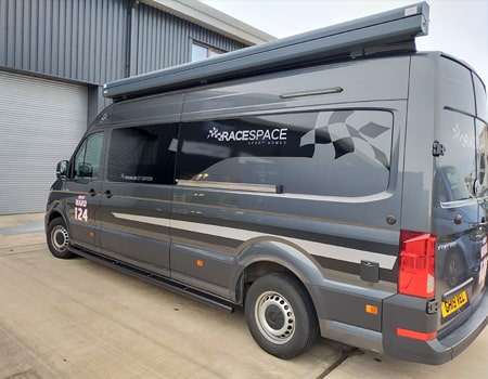 grey VW Crafter van awning