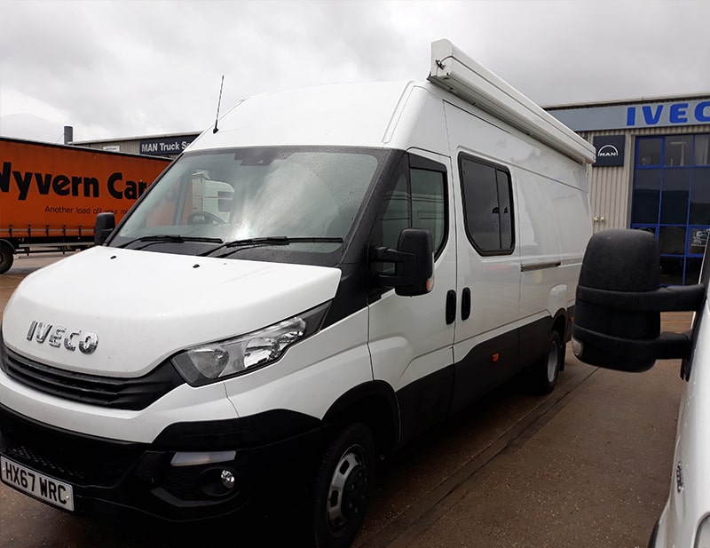 Iveco daily van with awning