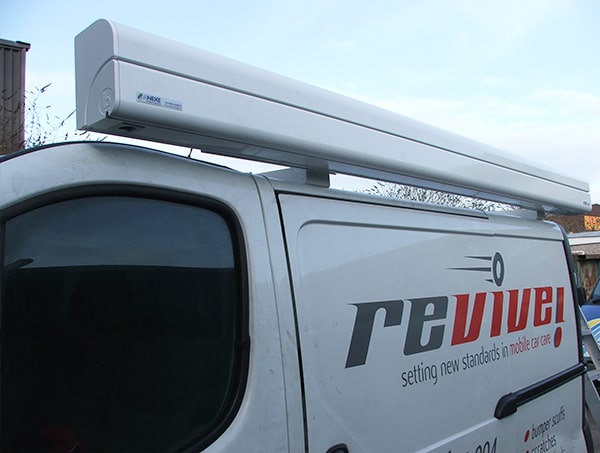 white cassette of van awning