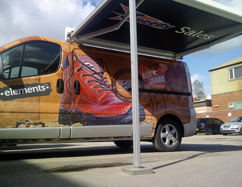 Branded van awning for Speedy